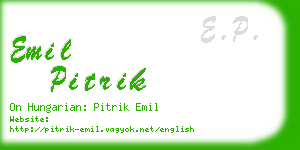 emil pitrik business card